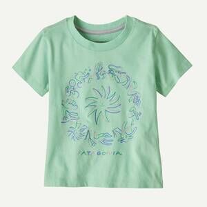 NEW PATAGONIA baby graphic t-shirt in solar roller: rinsed green